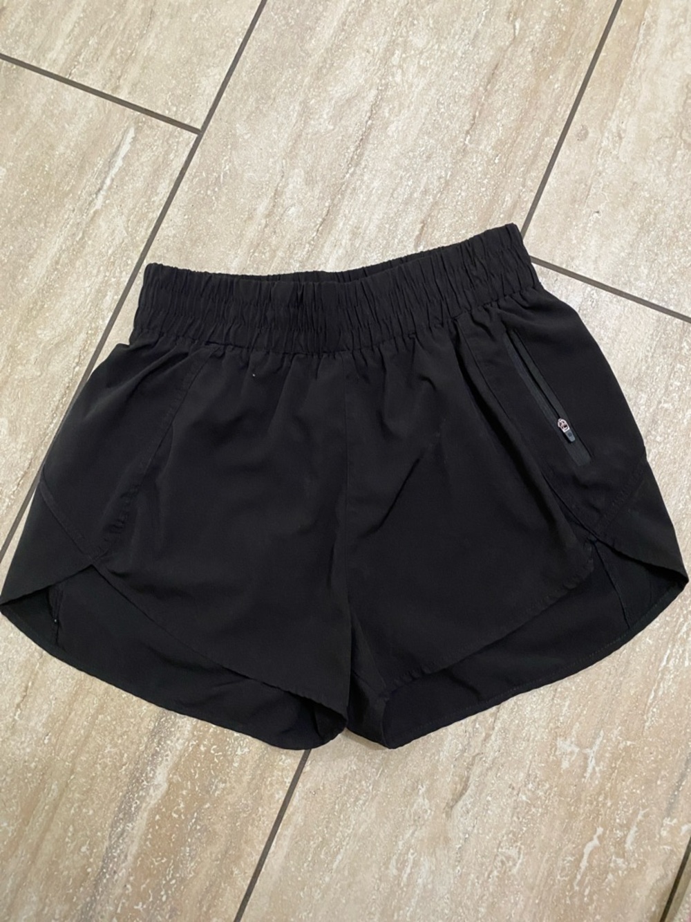 Women’s Black Elastic Waist Running Shorts